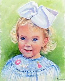 watercolor portrait of child